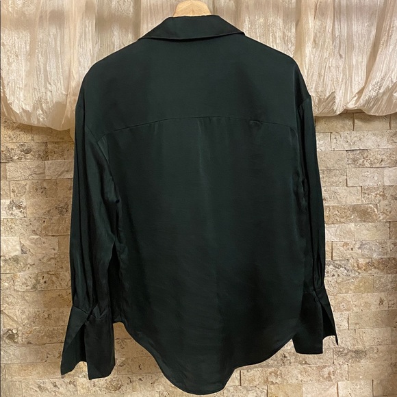 BR Silk Button Down Forest Green - Picture 8 of 11